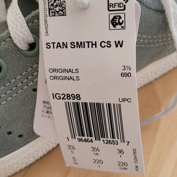 Adidas Originals Stan Smith  Womens Low Top Suede Sneakers in size 5 - BNWT - Picture 12 of 12